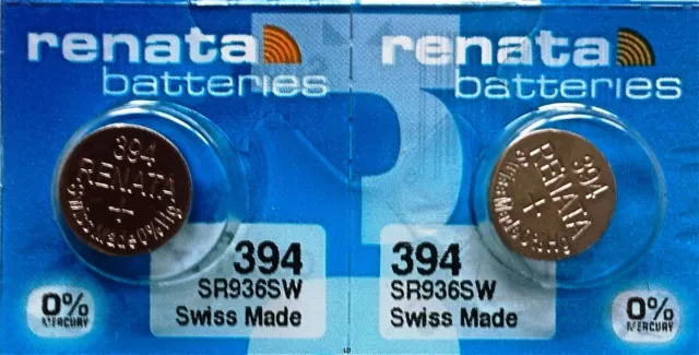 394 RENATA WATCH BATTERIES SR936SW (2 Pieces) New packaging Authorized Seller