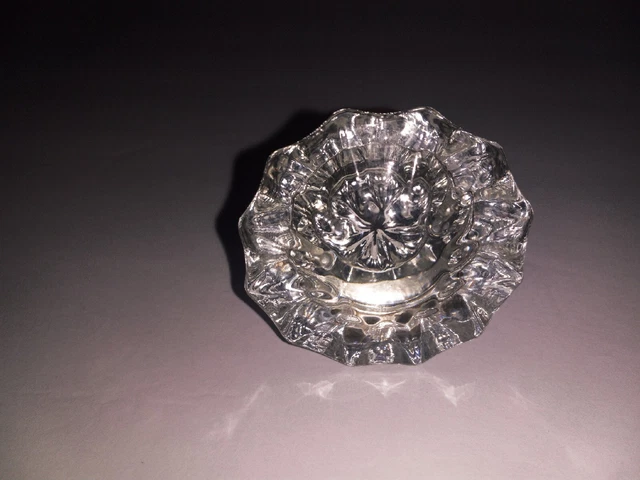 Vintage Antique Glass Door Knob 12 Point Brass Restoration Historical Home