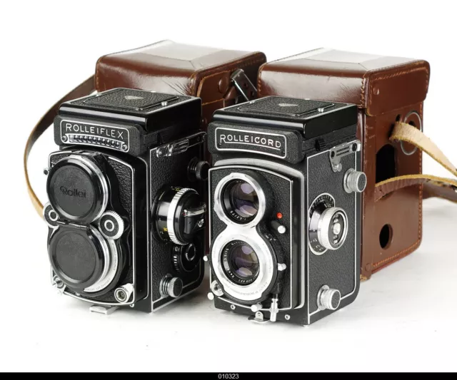 Camera TLR Rolleiflex 2.8F White Face + Rolleicord Vb White Face All Mint