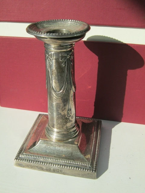 Sheffield 1908 Sterling Silver Corinthian Column Candlestick