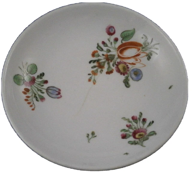 Antico 18thC Doccia Porcellana Floreale Ciotola Porzellan Untertasse Ginori