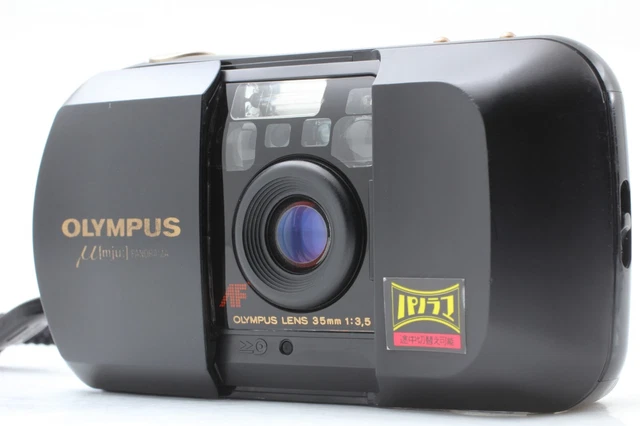 N [NEAR MINT] Olympus μ mju Panorama Black 35mm Point & Shoot Camera From JAPAN