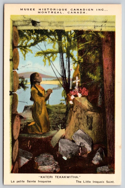 Musee Historique Canadien Inc Montreal Canada Kateri Tekakwitha Linen Postcard