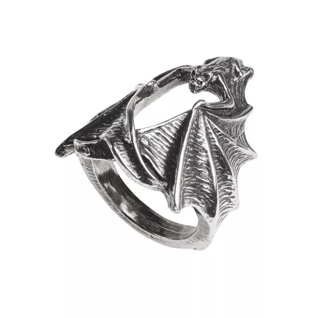 Infiltration Étain Bague Tendus Étreindre Vampire Bat Ailes Alchemy Gothic R216 3