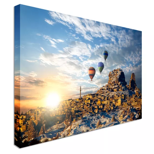 Hot air balloon over Cappadocia Canvas Wall Art Picture Print