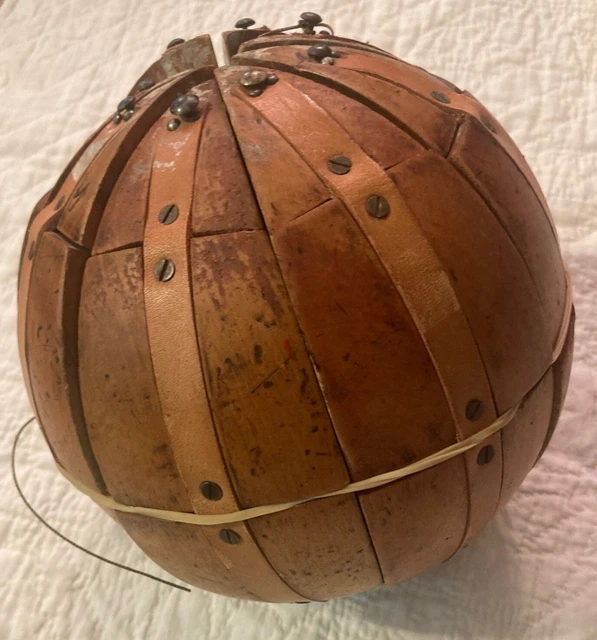 Amazing Antique Architects Or Mathmatician Model Segmented Boxwood Sphere Model