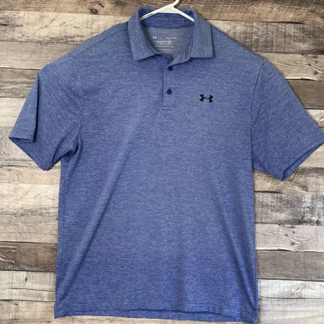 UNDER ARMOUR PLAYOFF Polo Shirt Mens Large Short Sleeve Purple Casual ...
