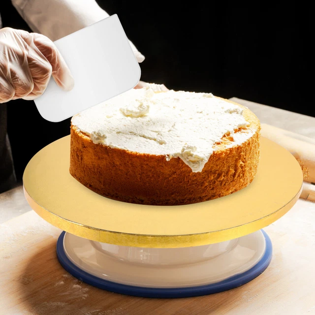 5 Piatti Rotondi Per Torte In Cartone Ondulato, 25 Cm, Spessore 12 Mm, Bianchi, Riutilizzabili - 2