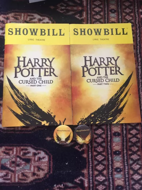 harry potter and the cursed child part 1&2 Playbill Set-Sept 2018 + Bonus Pins