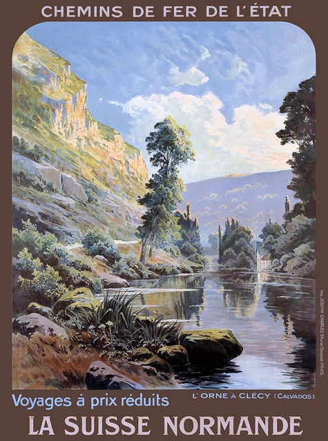 Affiche Vintage Chemin De Fer État – Chatelallion-les-Bains – Publicité Ferroviaire