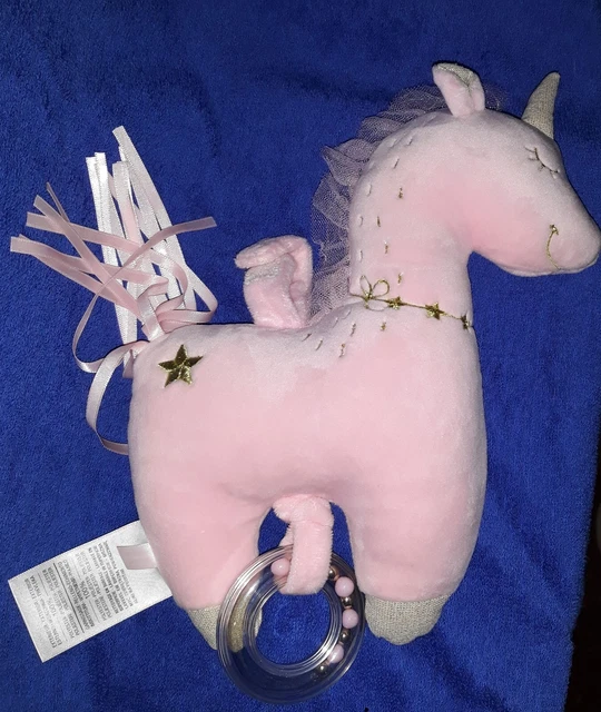 DOUDOU PELUCHE MOTS D'ENFANTS LICORNE ROSE MUSICAL état neuf