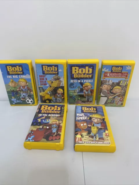 Bob the Builder Lot of 6 VHS Tapes Pre-owned Free Shipping Kids Learning