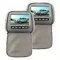 2pcs 7 in HD Car Headrest LCD Video Player with Zipper Closure Cover Remote Cont