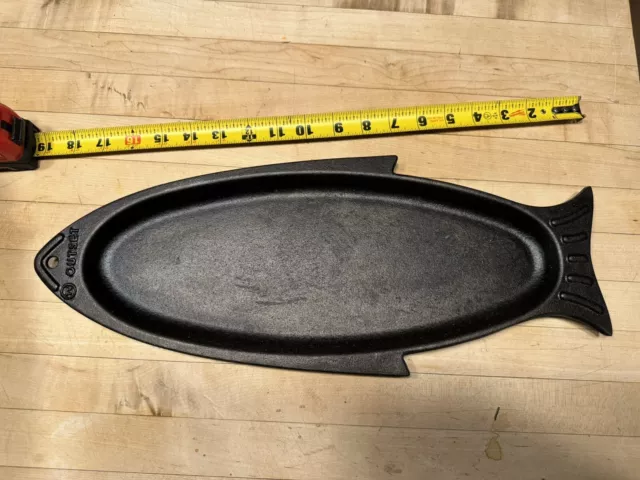 OUTSET Cast Iron Fish Pan Camping Kitchen Oven Deep Sea Lake griswold Williams