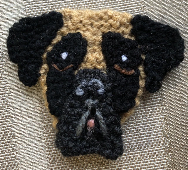 Mastiff Knitted Brooch