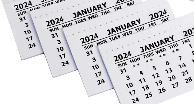 2024 CALENDAR TABS*WHITE Mini Calender Tear Off Pads Month To View*New ...