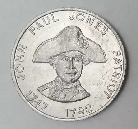 John Paul Jones Patriot Famous Americans Aluminum Coin Medal Token 26mm