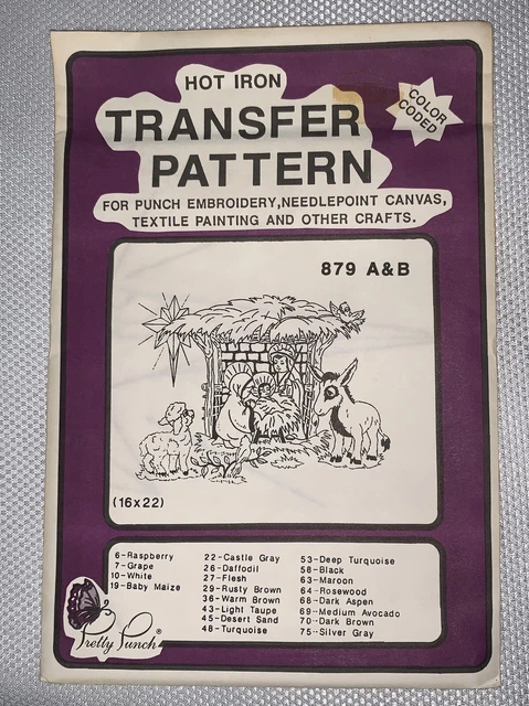 Bonito Patrón De Transferencia Codificado Hierro Bordado E3 '89 879 Belén