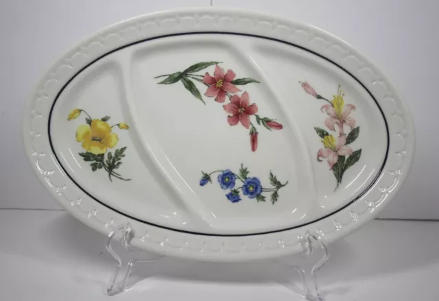 1947 Syracuse Southern Pacific Prairie Mountain Wildflower Divided Oval Platter