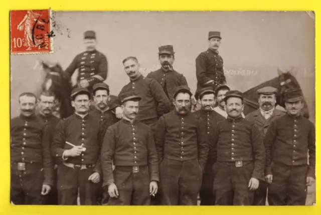 French RPPC Written Military Photo Card from Grenoble in 1908 MILITARY SOLDIERS
