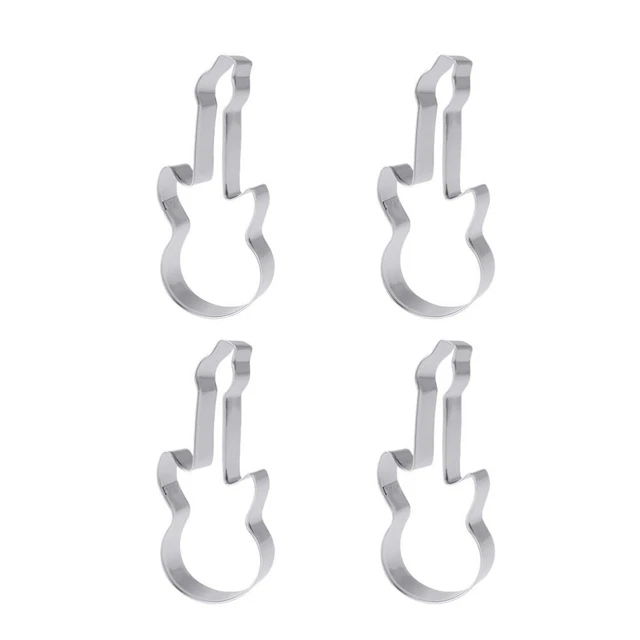 4 piezas galletas de metal delicias de fruta corte notas mini taza de cartón guitarra