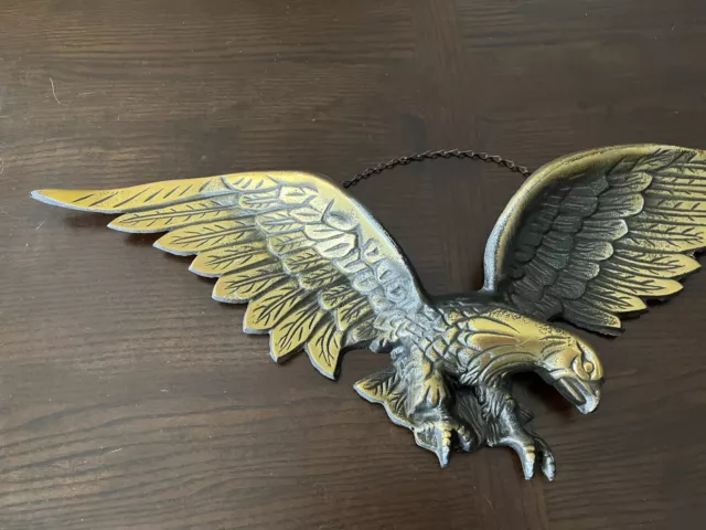 Vintage Eagle Cast Aluminum Made In Japan Tattoo Shop Decor Rustic Brass Plated 2