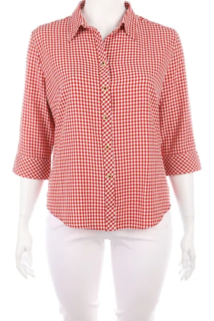 Camicia folcloristica senza etichetta a quadretti D 48 rossa bianca