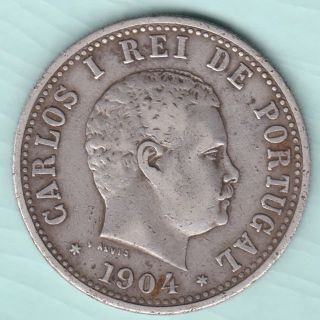 Portuguese India Goa 1904 Carlos I Uma Rupia Silver Coin In Top Grade
