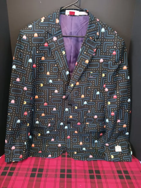 Oppo Suits Pac-Man Jacket Mens US 44 Video Game Novelty Party Blazer Sport Coat