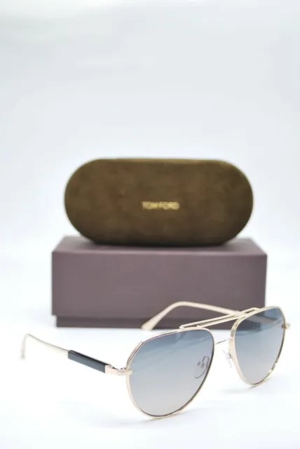 New Tom Ford Tf 670 28B Gold Gray Gradient Authentic Frame Sunglasses 61-16