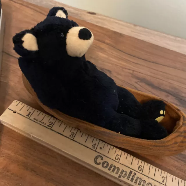 Bearfoots Bears Big Sky Carvers “Canoe Bear” Plush VTG 1996 Black Stuffed Animal