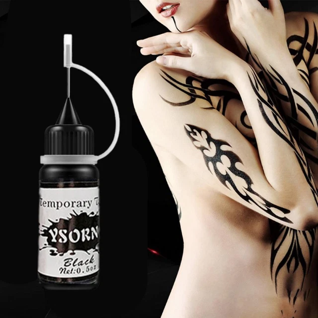 10 ml tatuajes temporales tinta contorno negro blanco todos los colores Q3I5