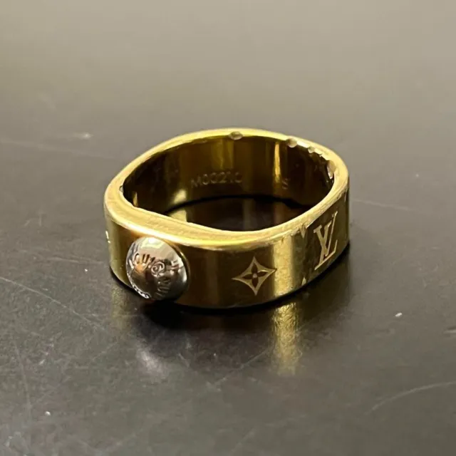 LOUIS VUITTON Nanogram Ring Size S Gold-Plated M64657 Accessory 66YA615