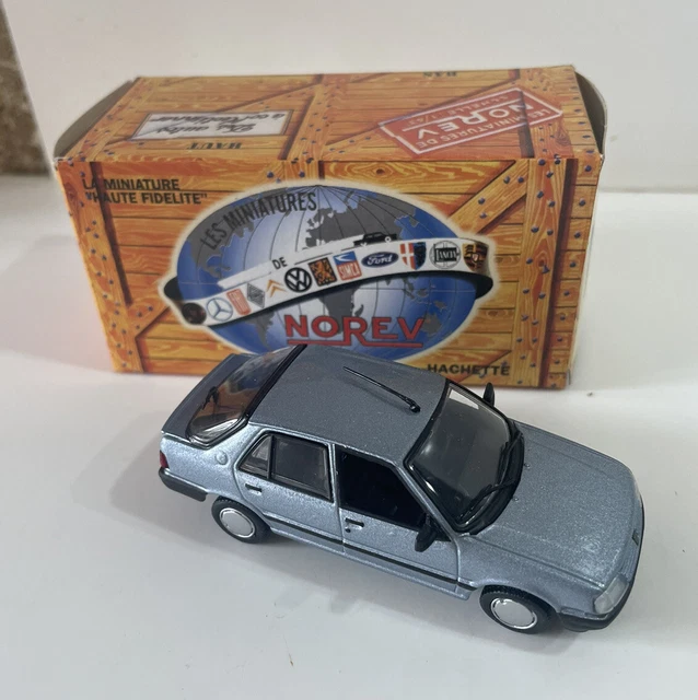 Voiture miniature Norev Hachette Peugeot 309 1987 Gris 1/43 BOITE Collection C3