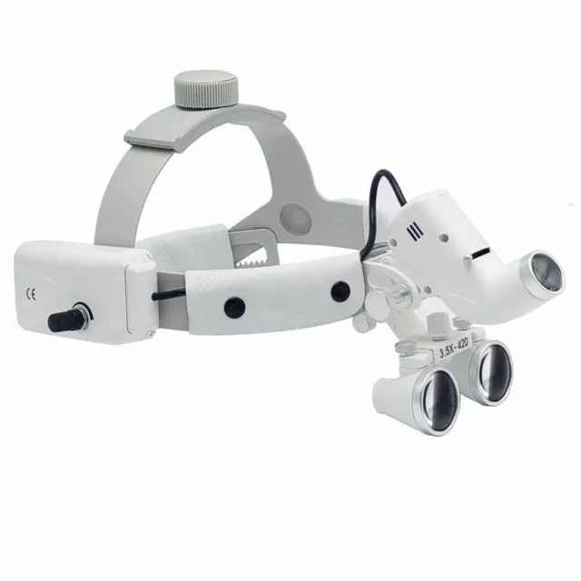 3.5X Dental Medical Binocular Loupes 5W LED Head Light Brightness Spot Ajustable 3