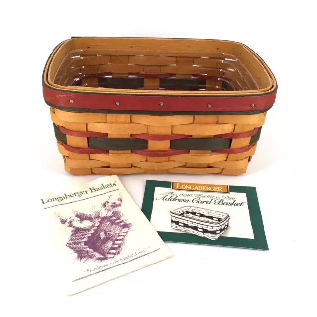 LONGABERGER 1996 Fathers Day Address Basket w/ Plastic Protector