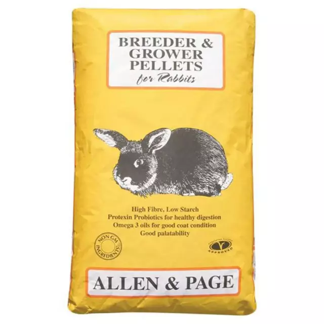RABBIT FOOD Allen & Page Rabbit Breeder & Grower Pellets 20kg