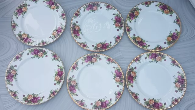 6x Royal Albert Old Country Roses Salad/ Dessert Plates 8" (1st Quality)