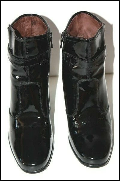 NEROGIARDINI  Bottines Boots Cuir Vernis Noir Talons T 36.5 TTBE