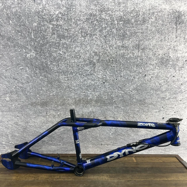 VINTAGE DYNO ZONE BMX Frame 20 in Blue Black Splatter Freestyle