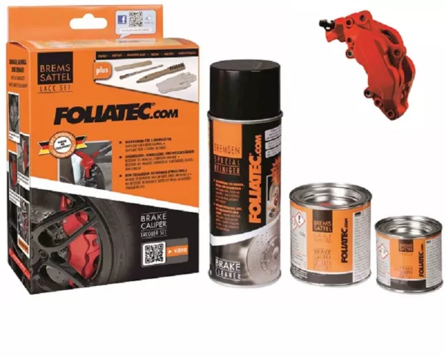 Foliatec Brake Caliper Paint Set Matt Red (Includes Cleaner, Brush, Gloves)