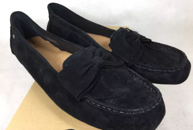 UGG Australia Lilliana Fixed Bow Suede Flats loafers 1010098 Black women's shoes