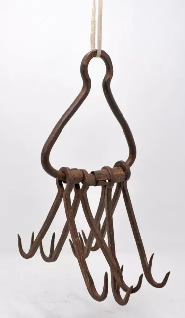 Antique Iron Agricultural Well Bucket Hooks Original Old Hand Forged