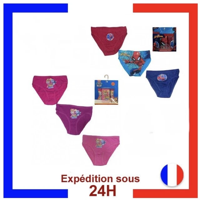 Lot De 7 Slips Fille Paw Patrol – Taille 2T/3T, Sous-vêtements Nickelodeon, Assortis