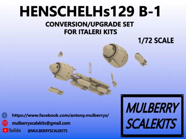 1/72MULBERRY SCALE KITS conversion to Henschel Hs 129 B-1 for Revell or ...