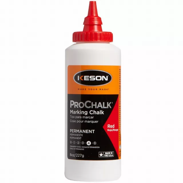 Keson Pro Permanent Marking Chalk Plus Waterproof Red 8oz