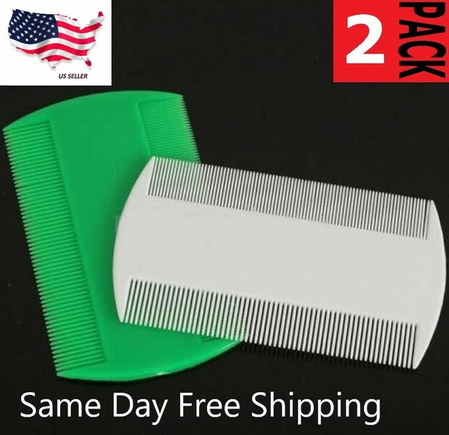 2X Double Sided Nit Combs Head Lice Detection pet dog cat flea peine para piojos