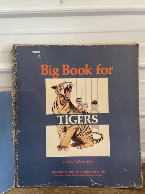 Vintage CHILDREN’s Big Books For Tigers Teacher Edition Spiral 21” W x 23.5” H