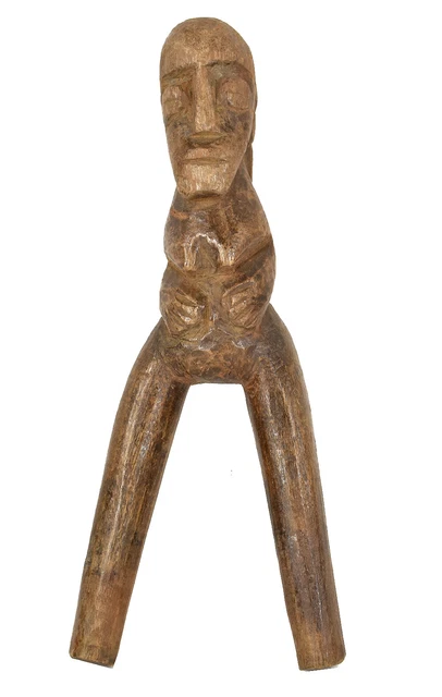 Arte africano de madera de Costa de Marfil con honda Baule