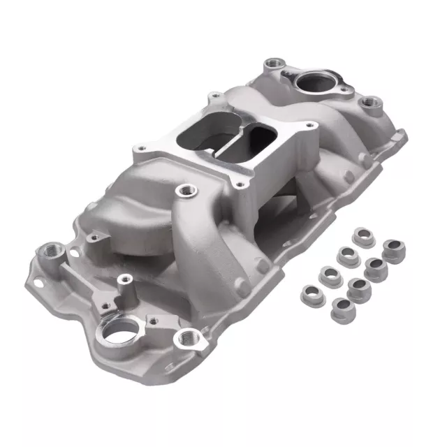 Polished Small Block SBC Chevy 350 400 Dual Plane Intake Manifold 1957-1995 3